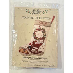 Something Special Counted Cross Stitch Rocking Chair Santa Stocking  NEW & Seale